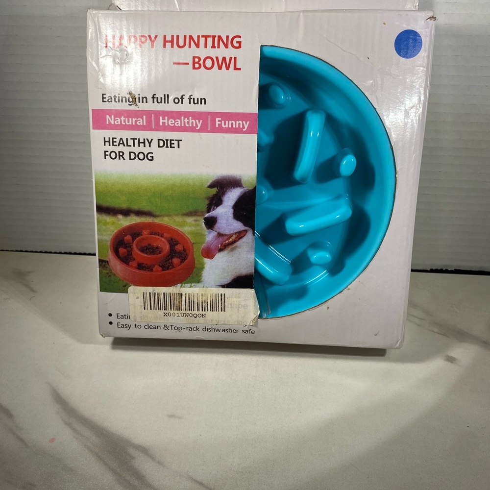 Blue Slow Feeder Dog Bowl